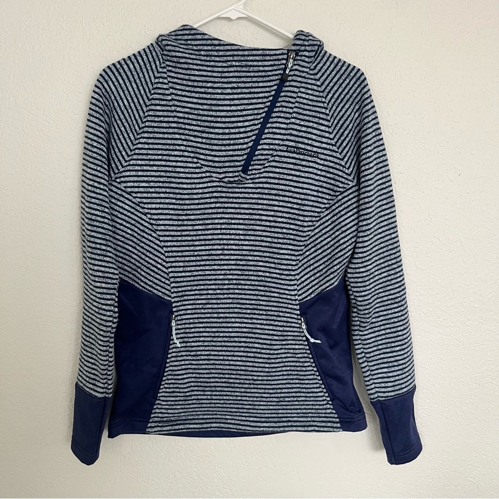 Avalanche Navy and Light Gray Striped Hoodie